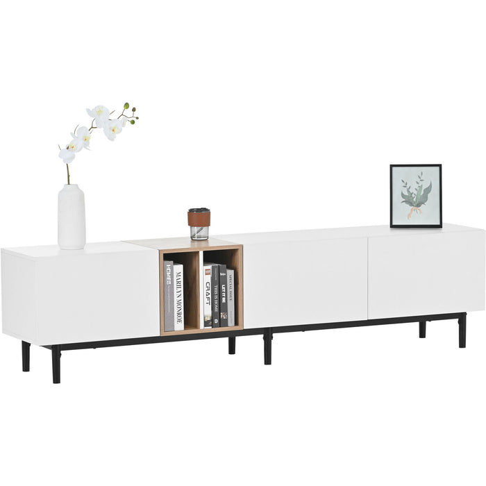 Modern TV Stand For 80'' TV With 3 Doors, Media Console Table, Entertainment Center With Large Storage Cabinet For Living Room