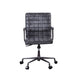 Barack - Executive Office Chair - Vintage Black Top Grain Leather & Aluminum Unique Piece Furniture