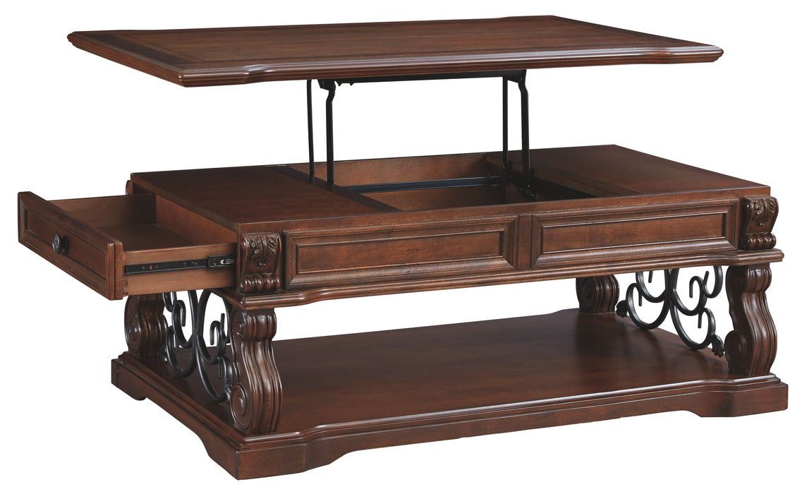 Alymere - Rustic Brown - Lift Top Cocktail Table Unique Piece Furniture
