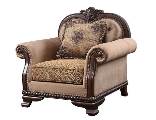Chateau De Ville - Chair - Fabric & Espresso Finish Unique Piece Furniture