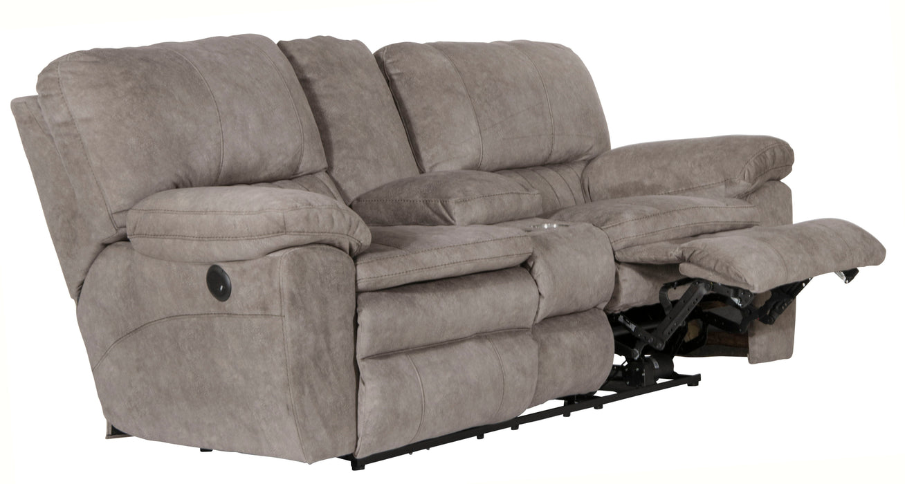Reyes - Power Lay Flat Reclining Console Loveseat With Storage & Cupholders
