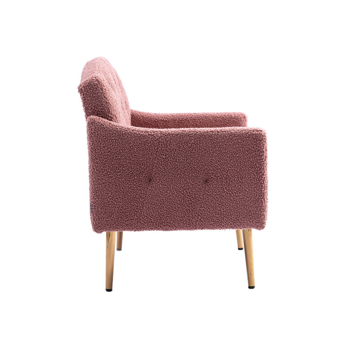 Coolmore Accent Chair, Leisure Single Sofa With Rose Golden Feet - Brush Pink