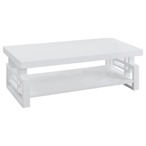 Schmitt - Rectangular Coffee Table - High Glossy White Unique Piece Furniture