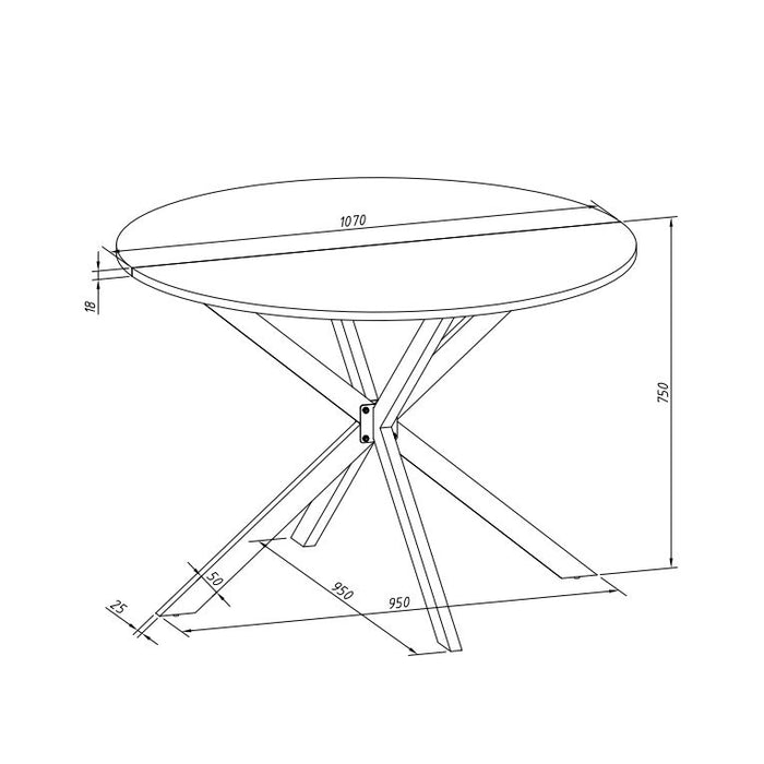Modern Cross Leg Round Dining Table, Black Top Occasional Table, Two Piece Removable Top, Matte Finish Iron Legs