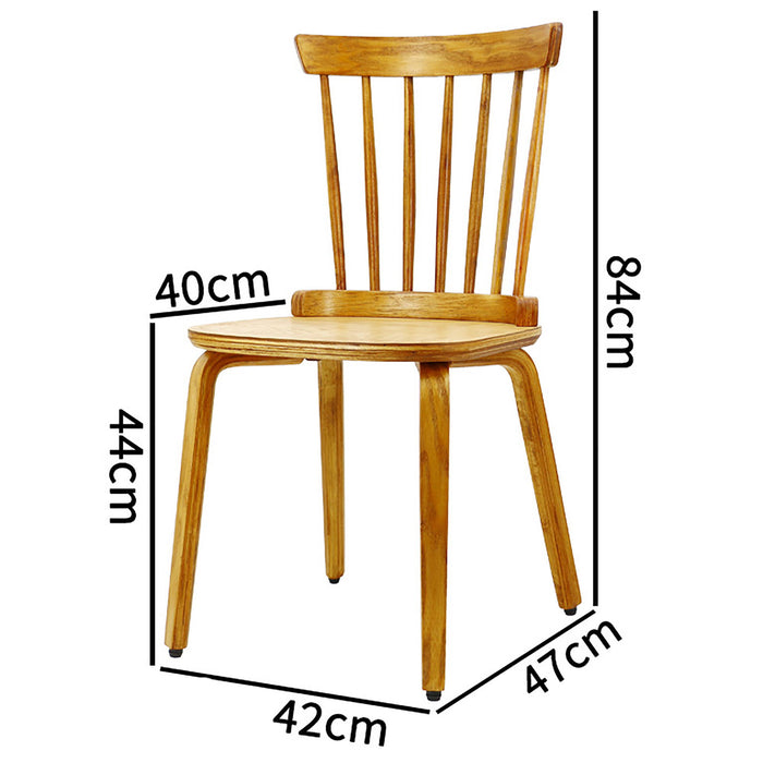 Solid Wood Slat Back Windsor Chair (Set of 2)