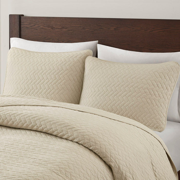 3 Piece Luxurious Oversized Quilt Set - Linen