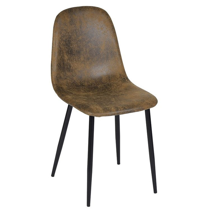 (Set of 4) Scandinavian Velvet Chairs -Suede Brown