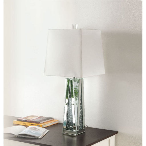 Noralie - Table Lamp - Mirrored & Faux Diamonds - 35" Unique Piece Furniture