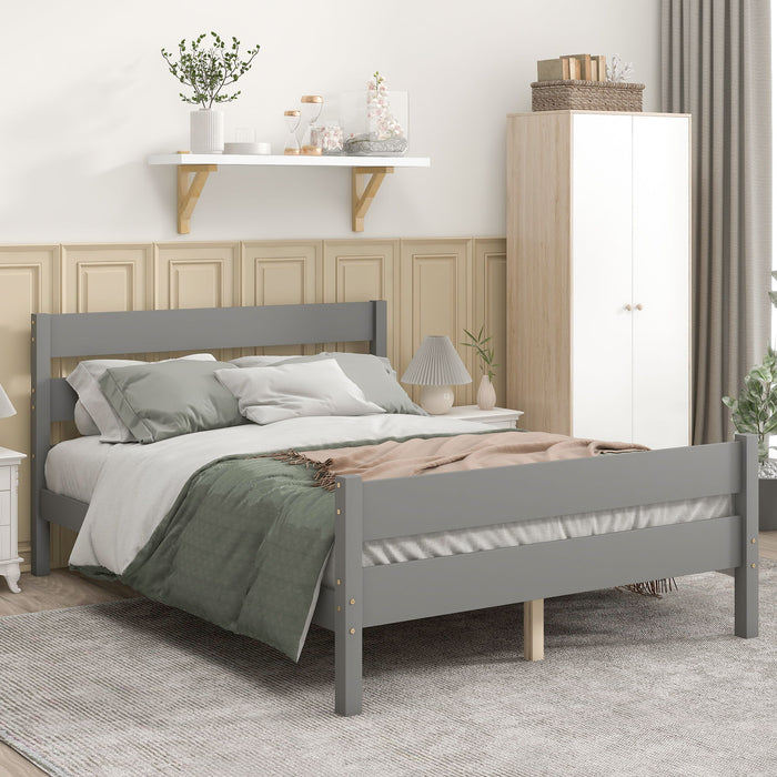 Full Bed With Headboard And Footboard - Grey