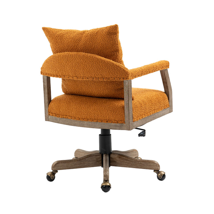 Coolmore - Computer Chair Office Chair Adjustable Swivel Chair Fabric Seat Home Study Chair - Orange