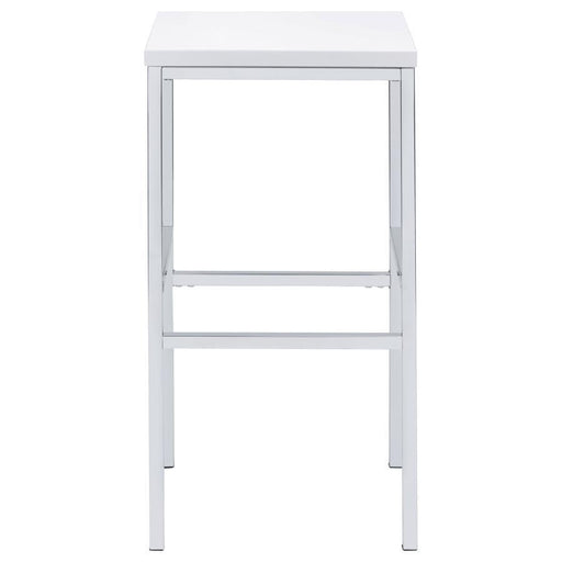 Natividad - 5 Piece Bar Set - White High Gloss And Chrome Unique Piece Furniture