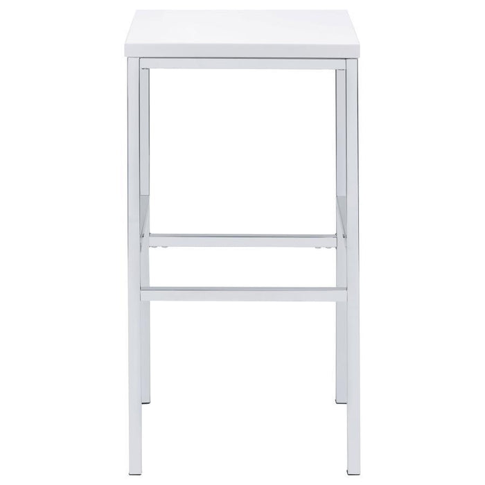 Natividad - 5 Piece Bar Set - White High Gloss And Chrome Unique Piece Furniture