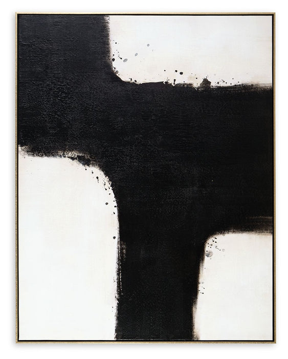 Reighlea - Black / White - Wall Art Unique Piece Furniture