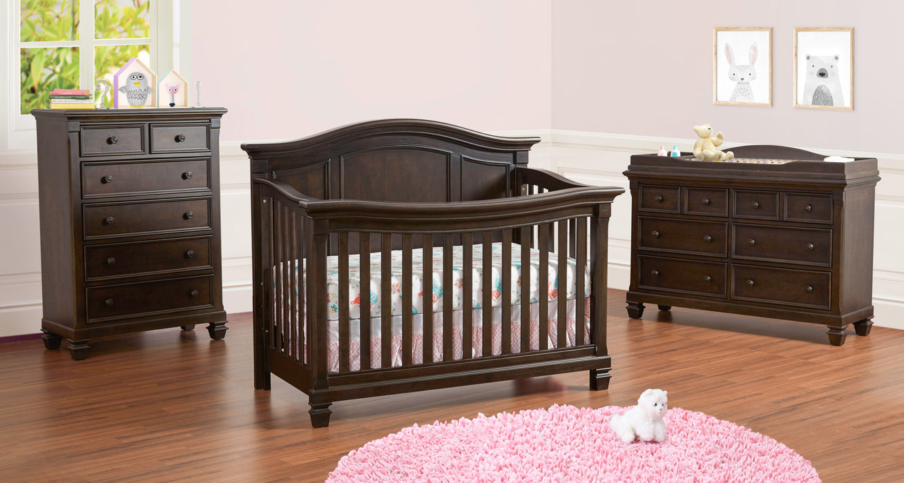 Glendale 4-In-1 Convertible Crib Charcoal Brown