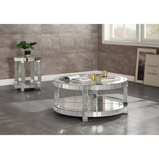 Fafia - Coffee Table - Mirrored & Faux Gems Unique Piece Furniture