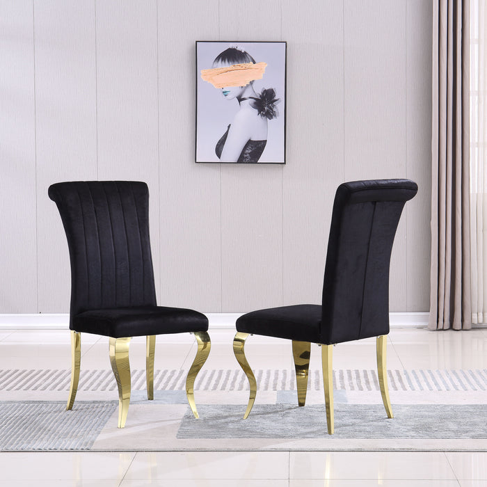 Modern Dining Chairs (Set of 2) Upholstered Accent Armless Chairs, Stripe Backrest