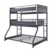 Cargo - Twin Over Twin Over Full Triple Bunk Bed - Gunmetal Finish Unique Piece Furniture