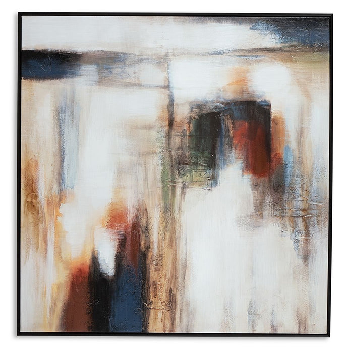 Pigeonford - White / Teal / Gold - Wall Art Unique Piece Furniture