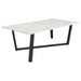 Mayer - Rectangular Dining Table Faux Marble - White And Gunmetal Unique Piece Furniture