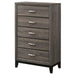 Watson - 5-Drawer Chest - Gray Oak And Black Unique Piece Furniture