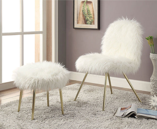 Caoimhe - Accent Chair - White / Gold Unique Piece Furniture