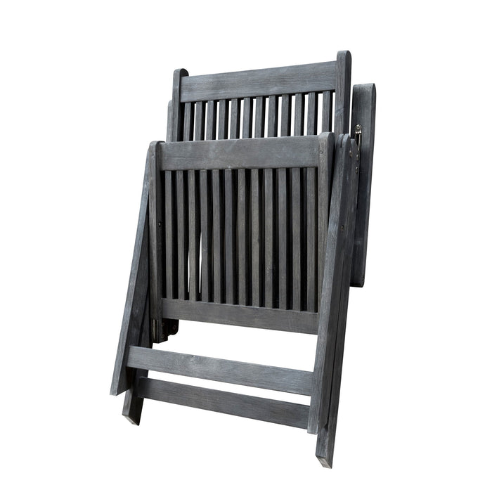 Renaissance Outdoor Patio Hand Scraped Wood 5 Position Reclining Chair