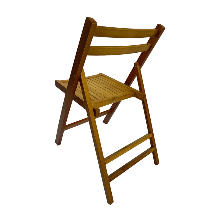 Furniture Slatted Wood Folding Special Event Chair - Honey Color, (Set of 4), Folding Chair, Foldable Style