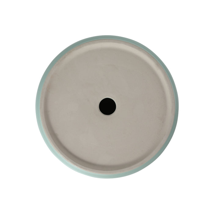 Ceramic Circular Vessel Bathroom Art Sink - Green