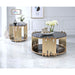 Tanquin - Coffee Table - Gold & Black Glass Unique Piece Furniture