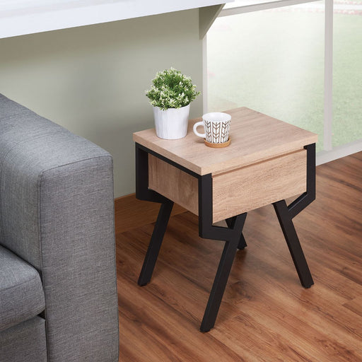 Kalina - End Table - Rustic Natural & Black Unique Piece Furniture