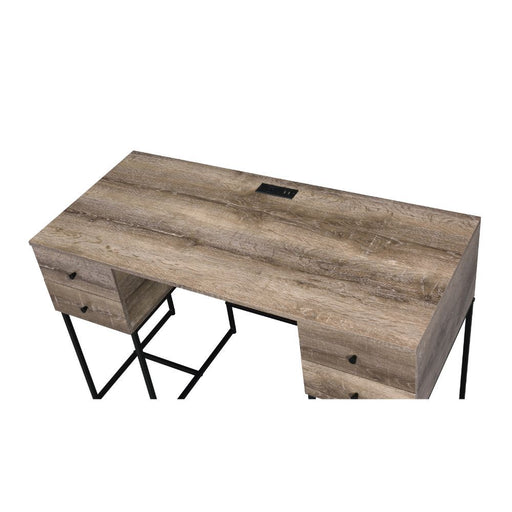 Desirre - Desk - Rustic Oak & Black Unique Piece Furniture