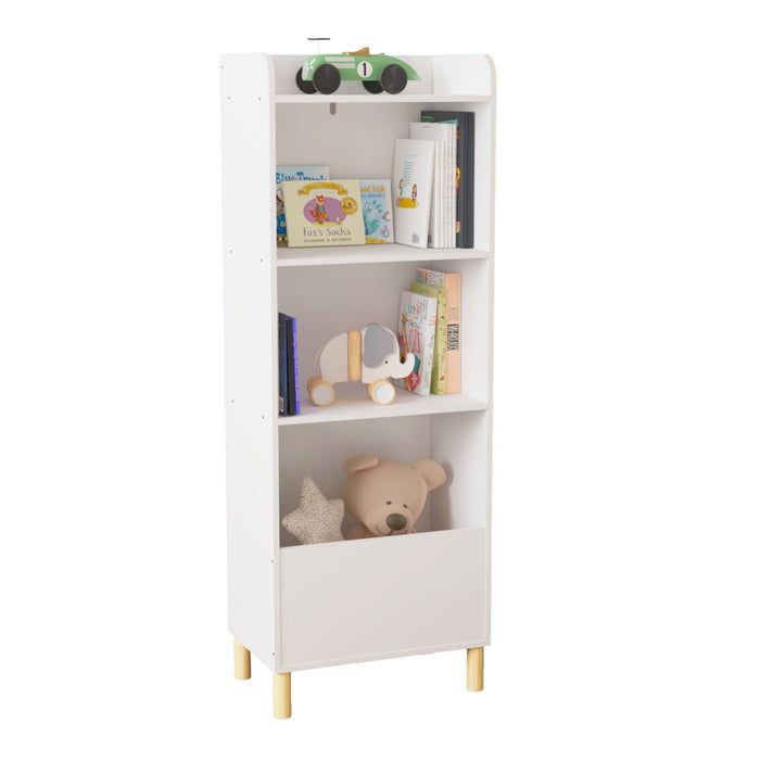 Kids 4-Tier Bookcase, Children'S Book Display, Bookshelf Toy Storage Cabinet Organizer For Children'S Room, Playroom, Nursery