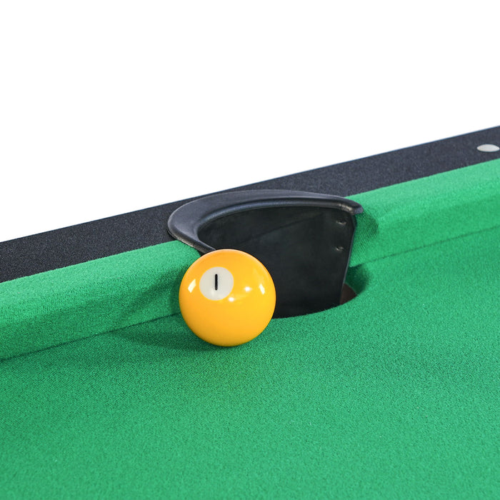 6 Ft Pool Table With Table Tennis Top - Black With Green Felt