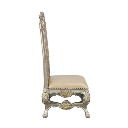 Danae - Side Chair (Set of 2) - PU, Champagne & Gold Finish Unique Piece Furniture
