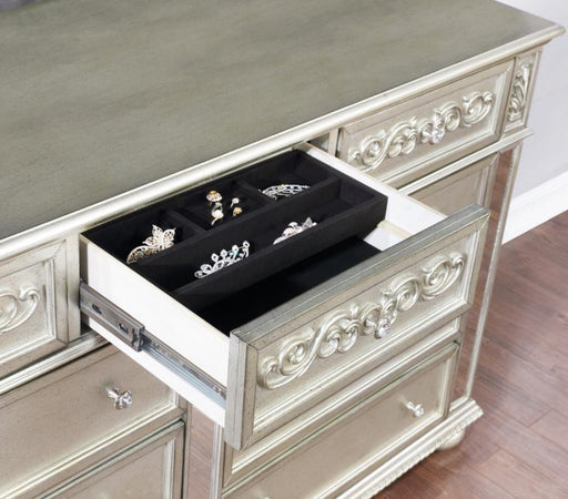 Heidi - 9-Drawer Dresser - Metallic Platinum Unique Piece Furniture