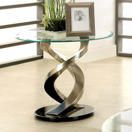Nova - End Table - Satin Plated / Black Unique Piece Furniture