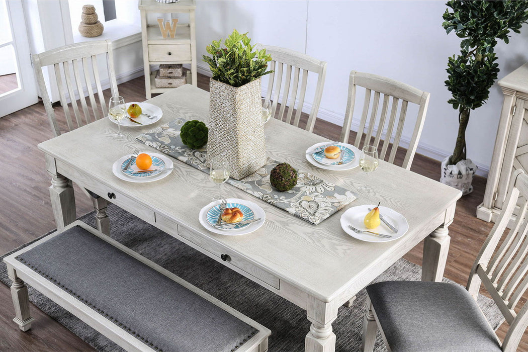 Georgia - Dining Table - Antique White / Gray