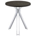 Edgerton - Round Wood Top Bar Table - Dark Oak And Chrome Unique Piece Furniture