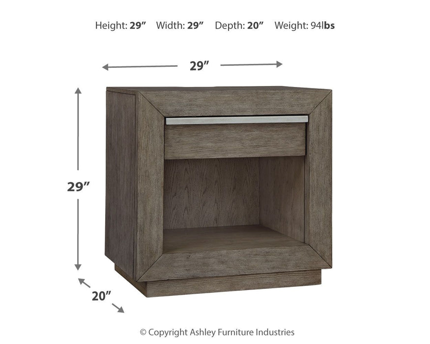 Anibecca - Weathered Gray - One Drawer Night Stand Unique Piece Furniture