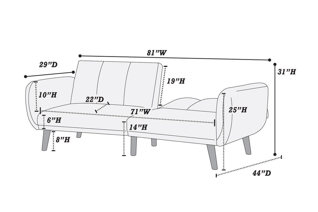 Elegant Modern Sofa Mustard Color Polyfiber 1 Piece Sofa Convertible Bed Wooden Legs Living Room Lounge Guest Furniture