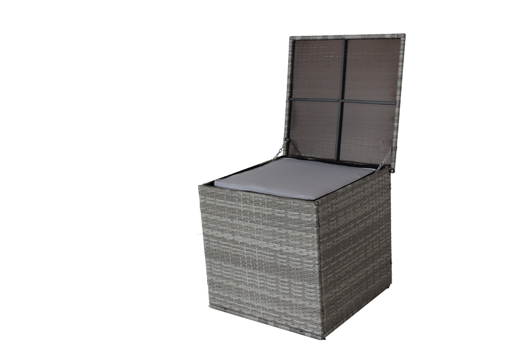 4 Piece Patio Sectional Wicker Rattan Outdoor Sofa Set With Storage Box Gray - Gray