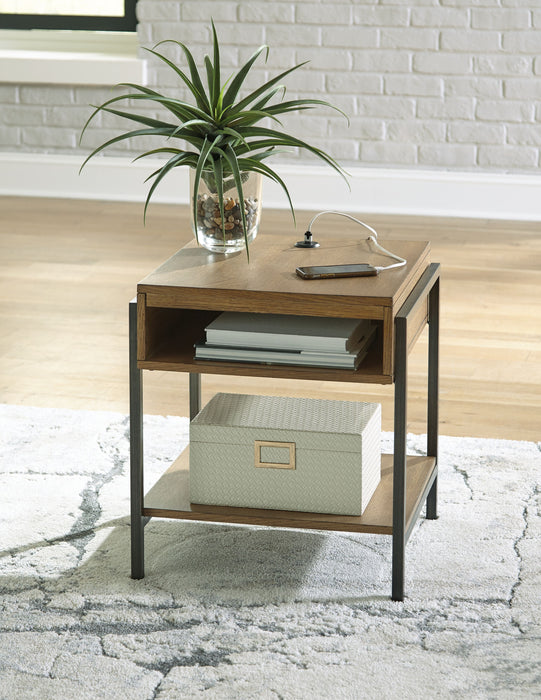 Fridley - Brown / Black - Rectangular End Table Unique Piece Furniture