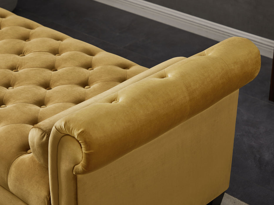Brown Rectangular Large Sofa Stool