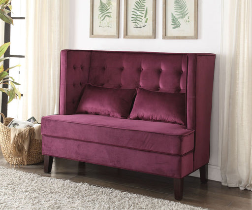 Olesia Settee - Magenta - Fabric Unique Piece Furniture