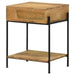 Declan - 1-Drawer Accent Table With Open Shelf - Natural Mango And Black Unique Piece Furniture
