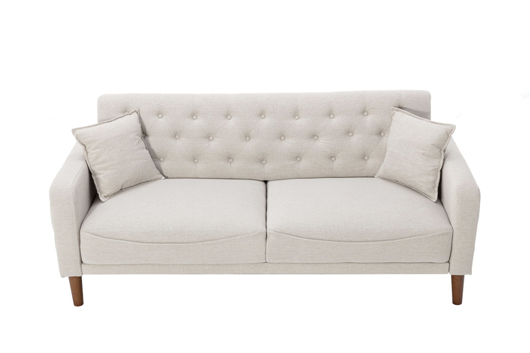2047 White Linen Sofa
