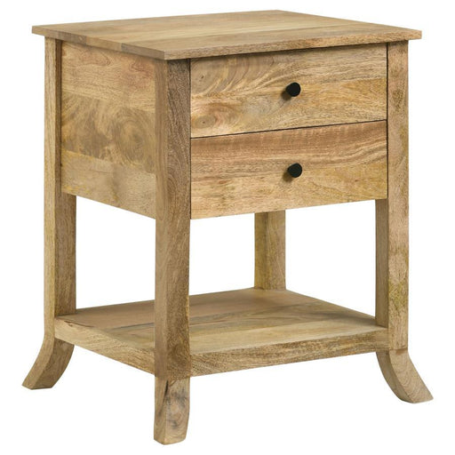 Russo - 2-Drawer Accent Table With Open Shelf - Natural Mango Unique Piece Furniture