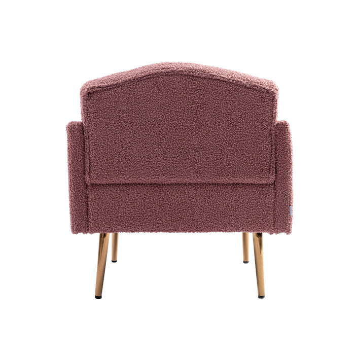 Coolmore Accent Chair, Leisure Single Sofa With Rose Golden Feet - Brush Pink