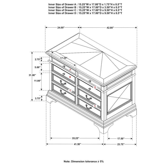 Hartshill - 5-Drawer File Cabinet - Burnished Oak Unique Piece Furniture