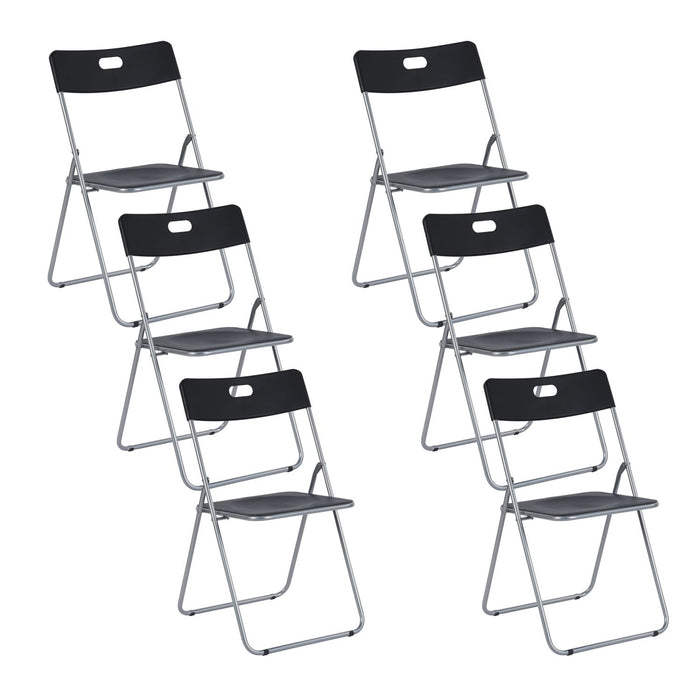 4 Pieces Plastic Folding Chairs Comfortable Event Chairs Modern Party Chairs Lightweight Durable Foldable Chair For Home Office Outdoor Indoor, Black